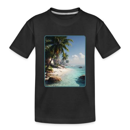 Tropical Beach Paradise Palm Design - Toddler Premium Organic T-Shirt
