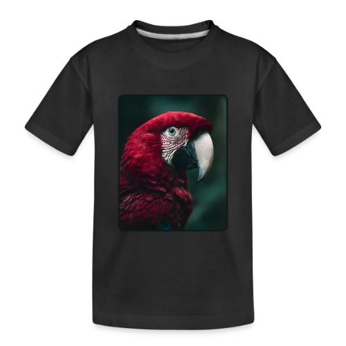 Red Green Macaw Bird Portrait Design - Toddler Premium Organic T-Shirt
