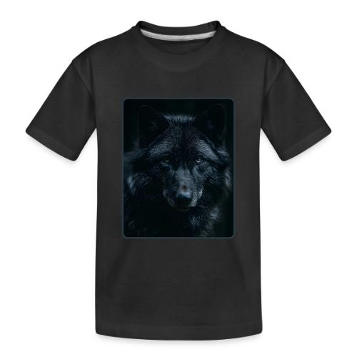 Black Wolf Intense Eyes Portrait Design - Toddler Premium Organic T-Shirt