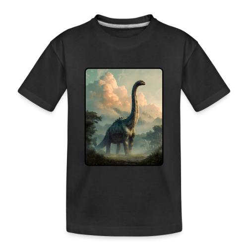 Brachiosaurus Prehistoric Scene Design - Toddler Premium Organic T-Shirt