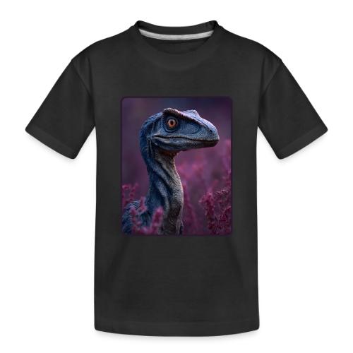 Blue Velociraptor Portrait Design - Toddler Premium Organic T-Shirt