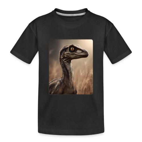 Velociraptor Feathered Portrait Design - Toddler Premium Organic T-Shirt
