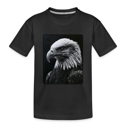 Black White Bald Eagle Design - Toddler Premium Organic T-Shirt
