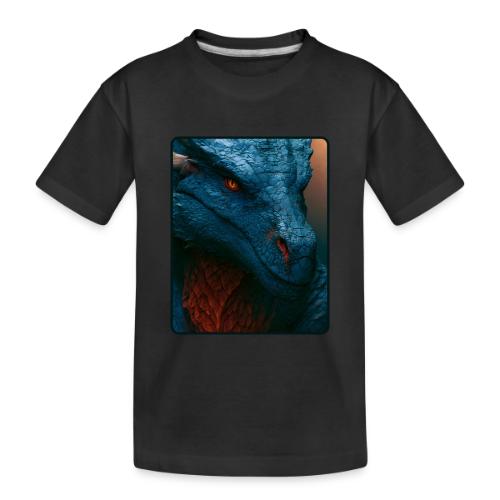Turquoise Dragon Fire Eye Design - Toddler Premium Organic T-Shirt