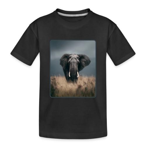 Majestic African Elephant Portrait Design - Toddler Premium Organic T-Shirt
