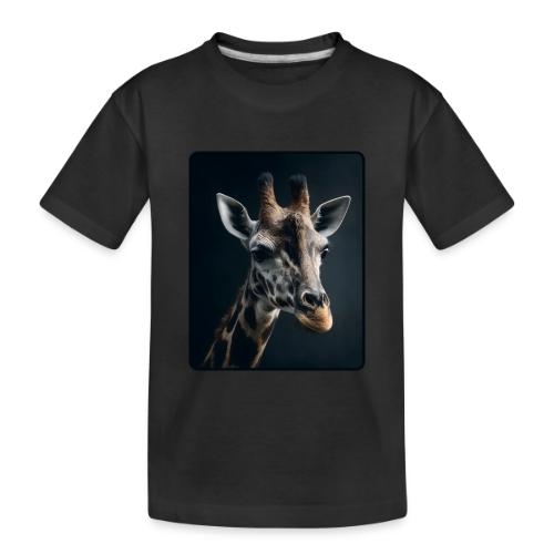 Majestic Giraffe Artistic Portrait Design - Toddler Premium Organic T-Shirt