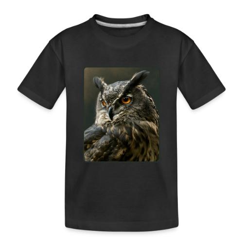 Eurasian Eagle Owl Portrait Design - Toddler Premium Organic T-Shirt