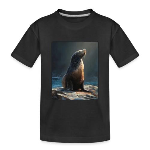 Fur Seal Artistic Shore Portrait Design - Toddler Premium Organic T-Shirt
