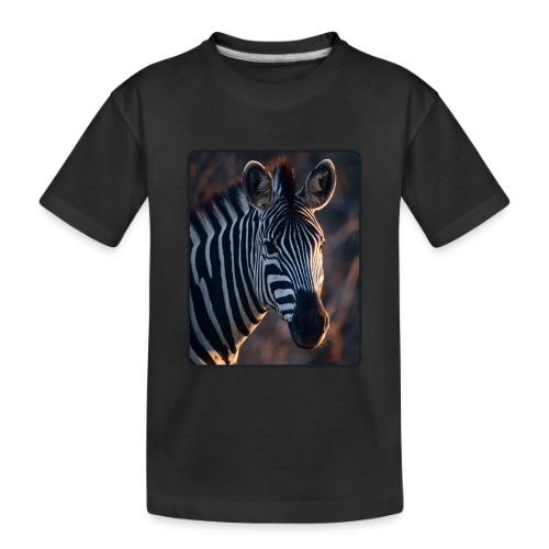 Majestic Zebra Sunset Portrait Design - Toddler Premium Organic T-Shirt