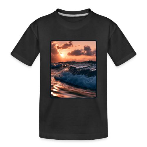 Golden Sunset Ocean Wave - Toddler Premium Organic T-Shirt