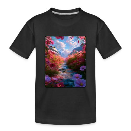 Dreamy Cosmos Valley Landscape Art - Toddler Premium Organic T-Shirt