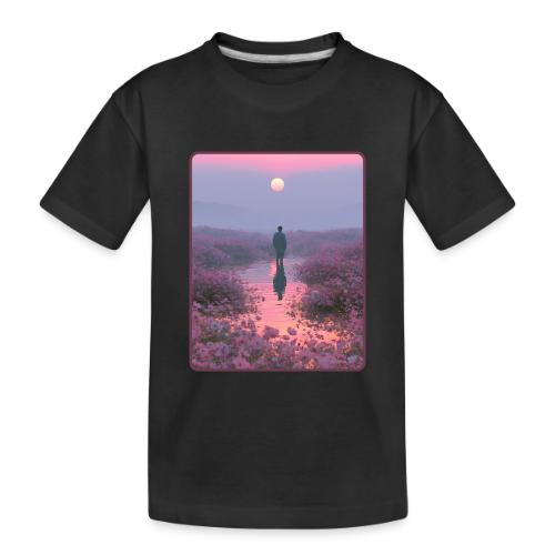Ethereal Sunset Flower Field Art - Toddler Premium Organic T-Shirt