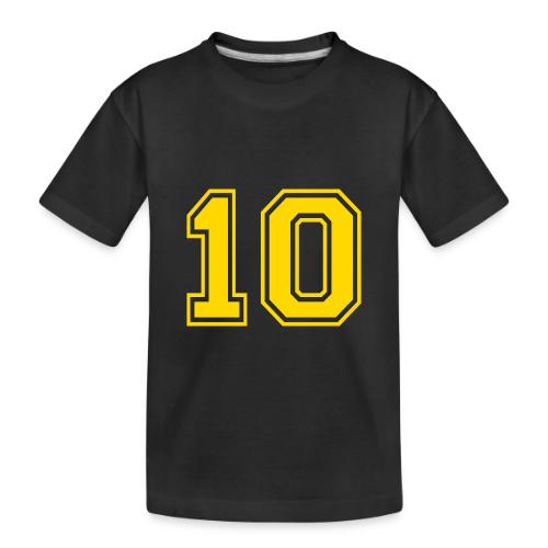 Number 10 in a classic athletic collegiate font - Toddler Premium Organic T-Shirt