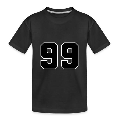 Varsity Number 99 Athletic Font - Toddler Premium Organic T-Shirt