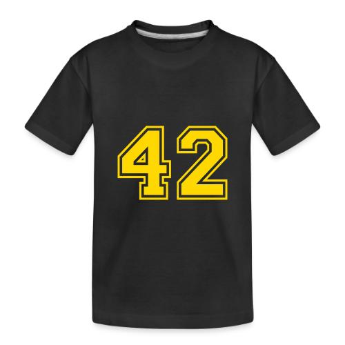 Number 42 in a classic athletic collegiate font - Toddler Premium Organic T-Shirt