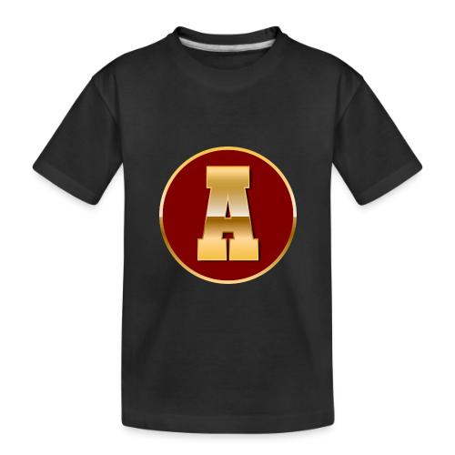 Letter A – Capital Varsity Alphabet Monogram - Toddler Premium Organic T-Shirt
