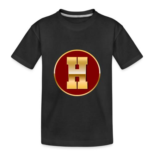 Letter H – Capital Varsity Alphabet Monogram - Toddler Premium Organic T-Shirt