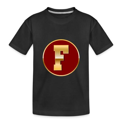 Letter F – Capital Varsity Alphabet Monogram - Toddler Premium Organic T-Shirt