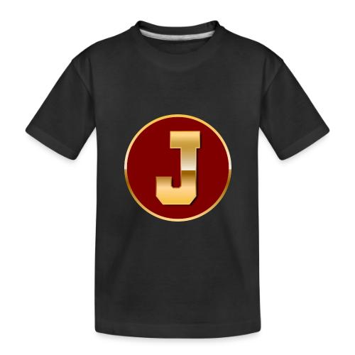 Letter J – Capital Varsity Alphabet Monogram - Toddler Premium Organic T-Shirt
