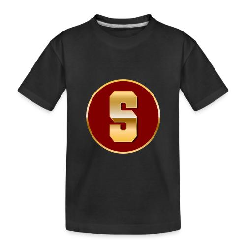 Letter S – Capital Varsity Alphabet Monogram - Toddler Premium Organic T-Shirt