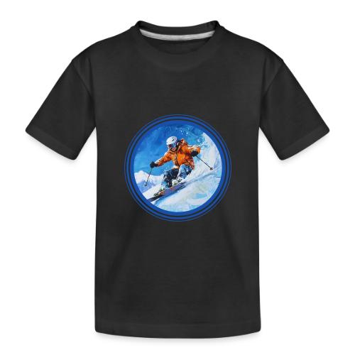 Skiing: On the Edge - Toddler Premium Organic T-Shirt
