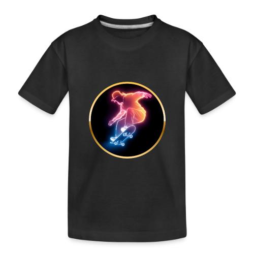 Skateboarding: Golden Trick Rider - Toddler Premium Organic T-Shirt