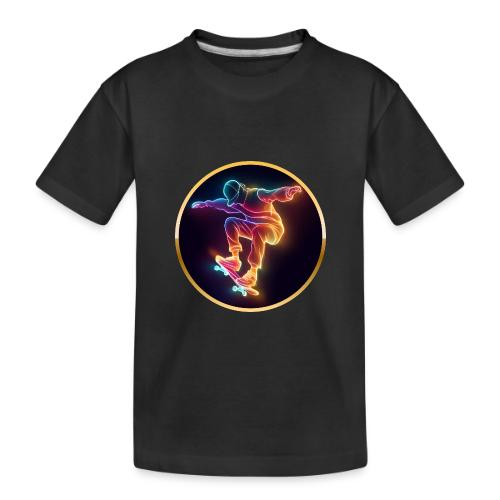 Skateboarding: Midnight Neon Skater - Toddler Premium Organic T-Shirt