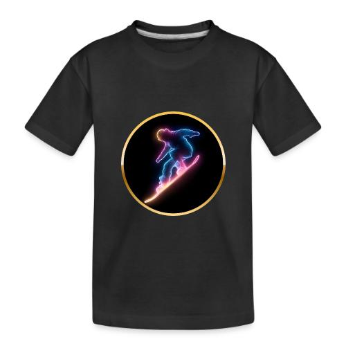 Snowboarding: Neon Snow Drift - Toddler Premium Organic T-Shirt
