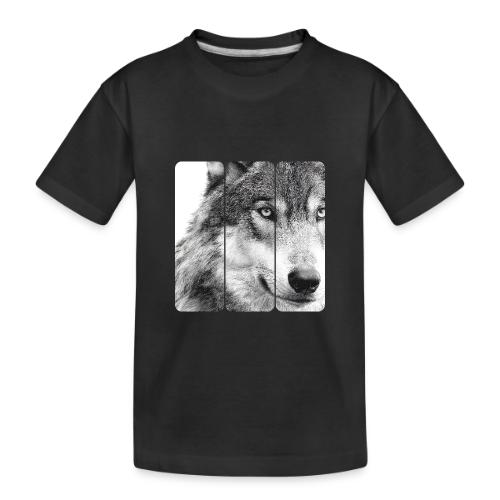 Wolf Face Triptych: Silent Alpha - Toddler Premium Organic T-Shirt