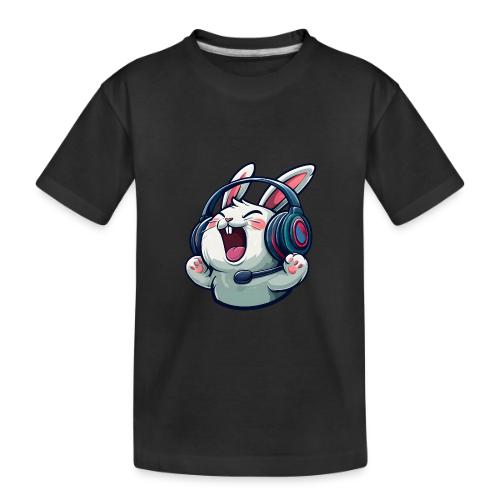 Gamer Bunny Headset Cartoon Design - Toddler Premium Organic T-Shirt