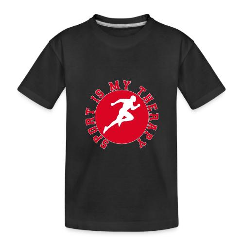 Sport Is My Therapy – Running Motivation Badge - Toddler Premium Organic T-Shirt