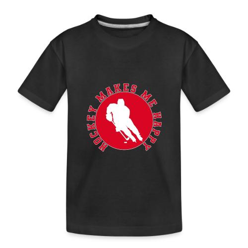 Hockey Makes Me Happy – Ice Hockey Fan Emblem - Toddler Premium Organic T-Shirt