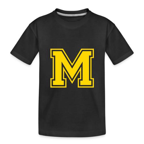 Letter M – Capital Athletic Alphabet Monogram - Toddler Premium Organic T-Shirt