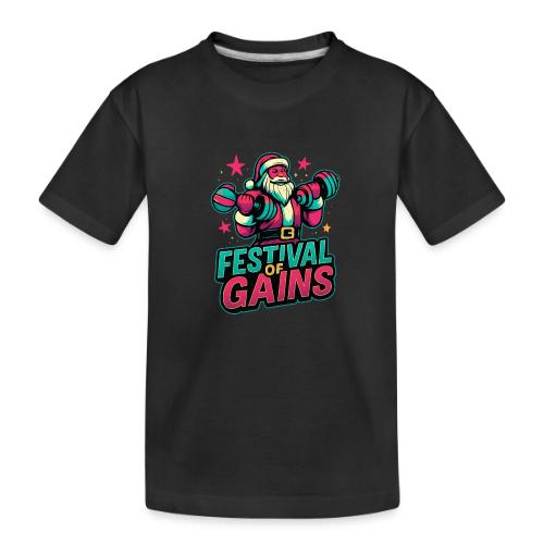 Festival of Gains Funny Gym Santa Christmas - Toddler Premium Organic T-Shirt