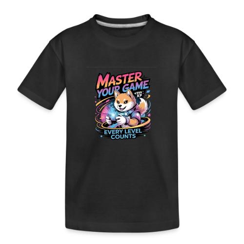 Cute Gamer Shiba Inu Level Up - Toddler Premium Organic T-Shirt