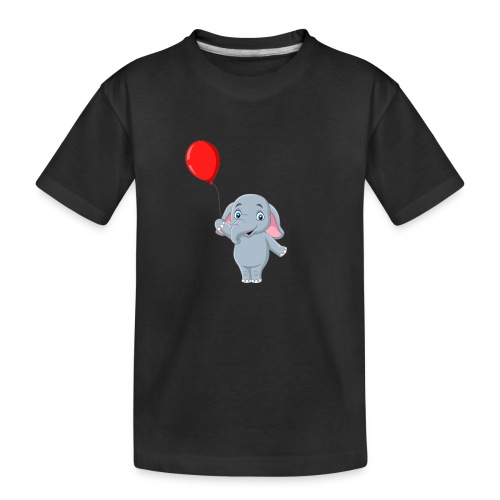 Baby Elephant Holding A Balloon - Toddler Premium Organic T-Shirt