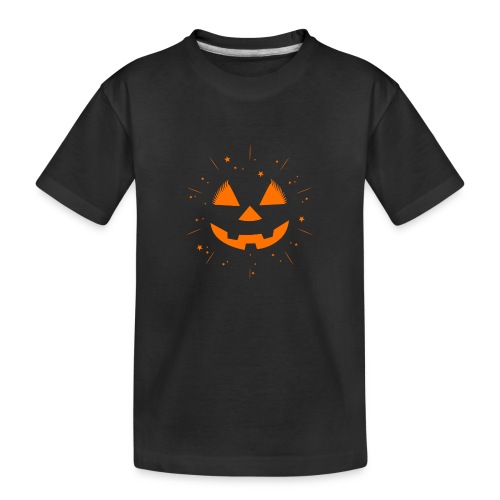 SKM Pumpkin Face & Stars, Orange - Toddler Premium Organic T-Shirt