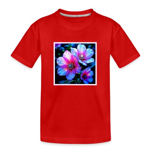 Neon Bloom Flower Magic Glow Design - Toddler Premium Organic T-Shirt