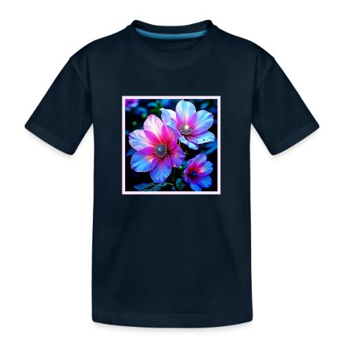 Neon Bloom Flower Magic Glow Design - Toddler Premium Organic T-Shirt