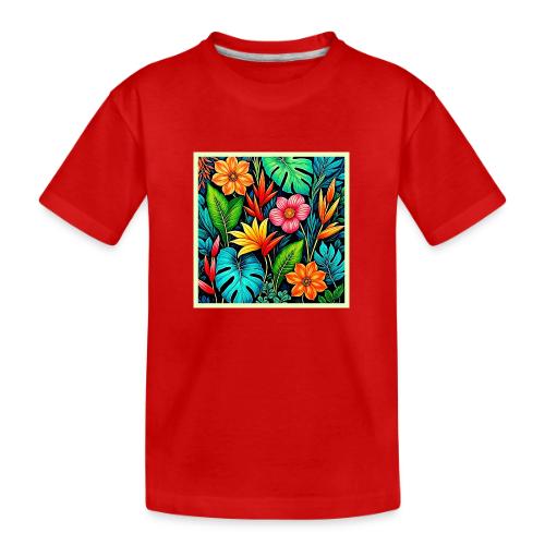 Vibrant Tropical Jungle Bloom Art - Toddler Premium Organic T-Shirt