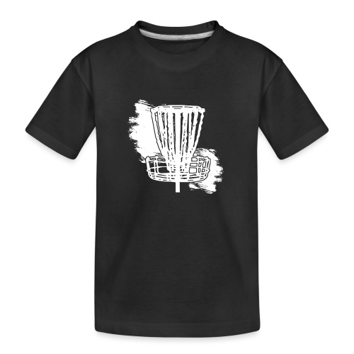 Disc Golf Basket White Print - Toddler Premium Organic T-Shirt
