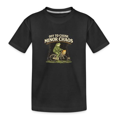 Minor Chaos Vintage Frog and Cat on Bicycle - Toddler Premium Organic T-Shirt