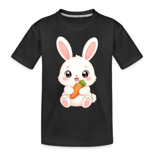 Cute Bunny Rabbit Holding Carrot – Kawaii Easter - Toddler Premium Organic T-Shirt