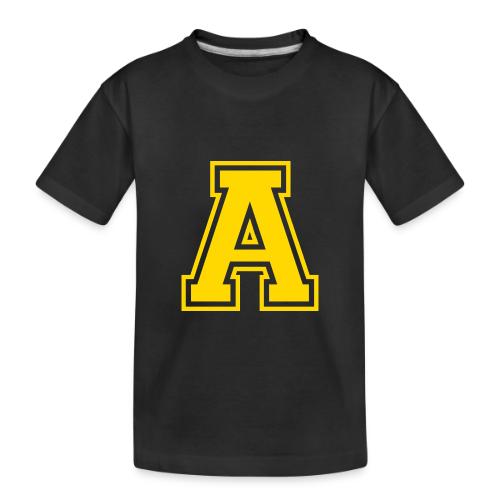 Letter A – Capital Athletic Alphabet Monogram - Toddler Premium Organic T-Shirt