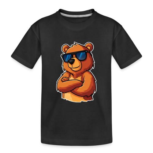 Cool Bear Sunglasses Cartoon Design - Toddler Premium Organic T-Shirt