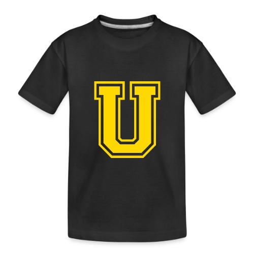 Letter U – Capital Athletic Alphabet Monogram - Toddler Premium Organic T-Shirt