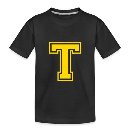 Letter T – Capital Athletic Alphabet Monogram - Toddler Premium Organic T-Shirt