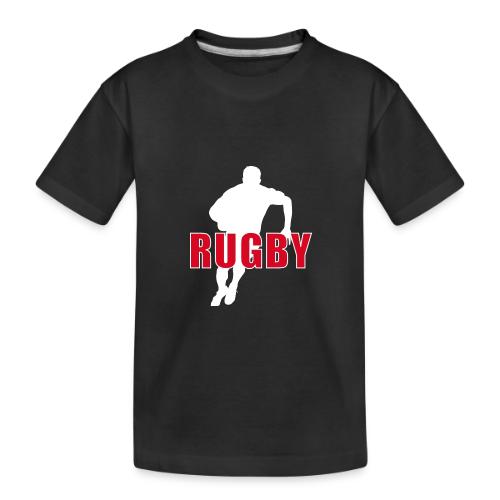 Bold Rugby Action Silhouette - Toddler Premium Organic T-Shirt