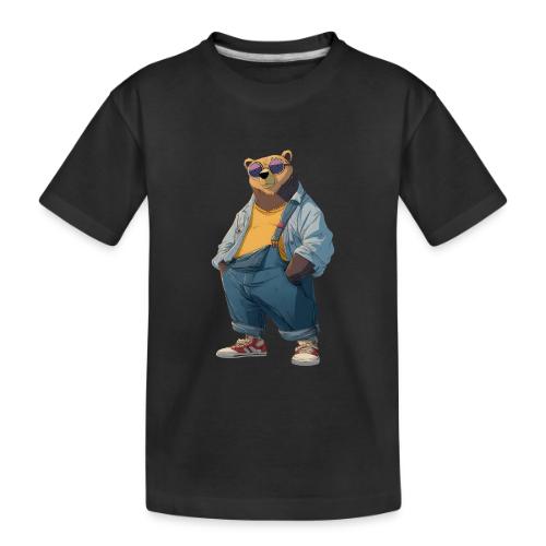 Fashion Streetwear Bear Cartoon Art - Toddler Premium Organic T-Shirt