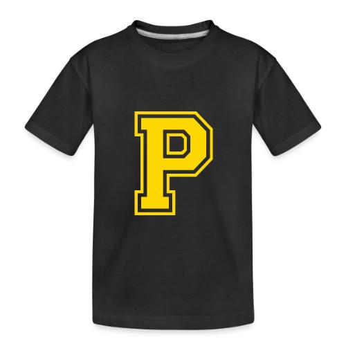 Letter P – Capital Athletic Alphabet Monogram - Toddler Premium Organic T-Shirt